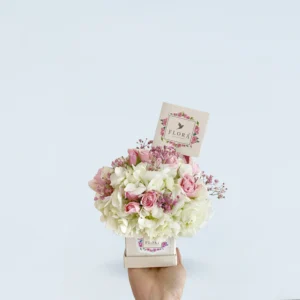 Mini Box hortensias y mini rosas