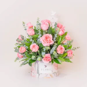 Flora Box Redonda 24 Rosas de Jardín